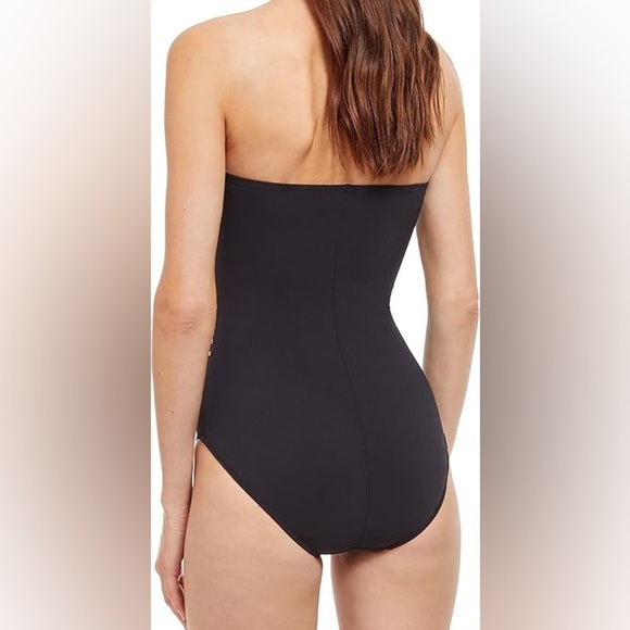 Gottex Women's Standard Black Embrace Tummy Control Bandeau Size 10 - Picture 5 of 9